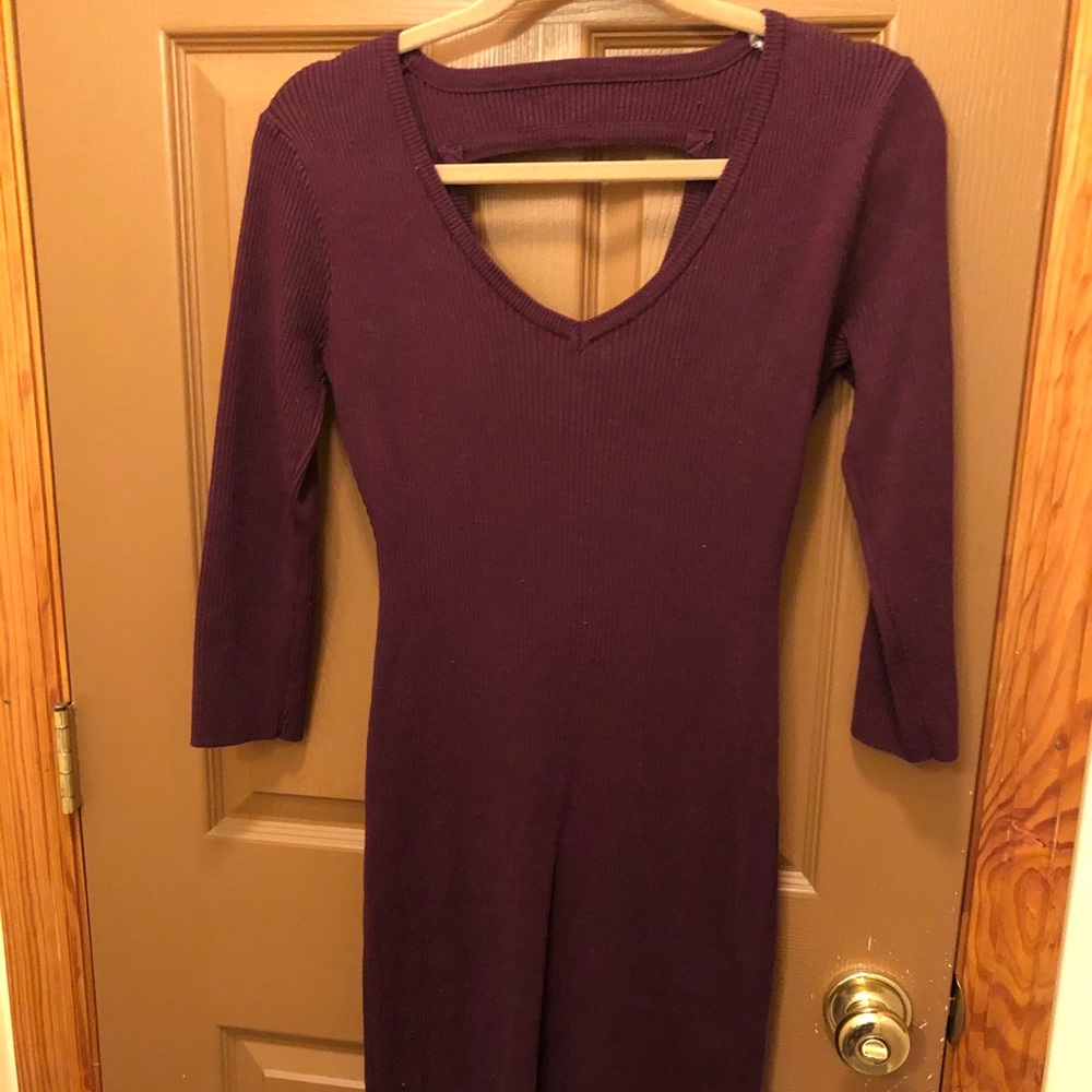 Maroon knit dress